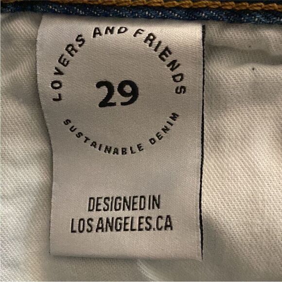 Lovers + Friends NWT Jack High Rise Distressed Denim Shorts Fairfax Blue Size 29 - Picture 8 of 8